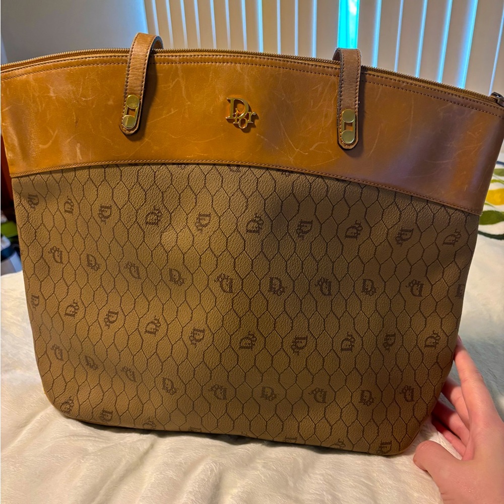 Dior Tan and Brown Tote Bag